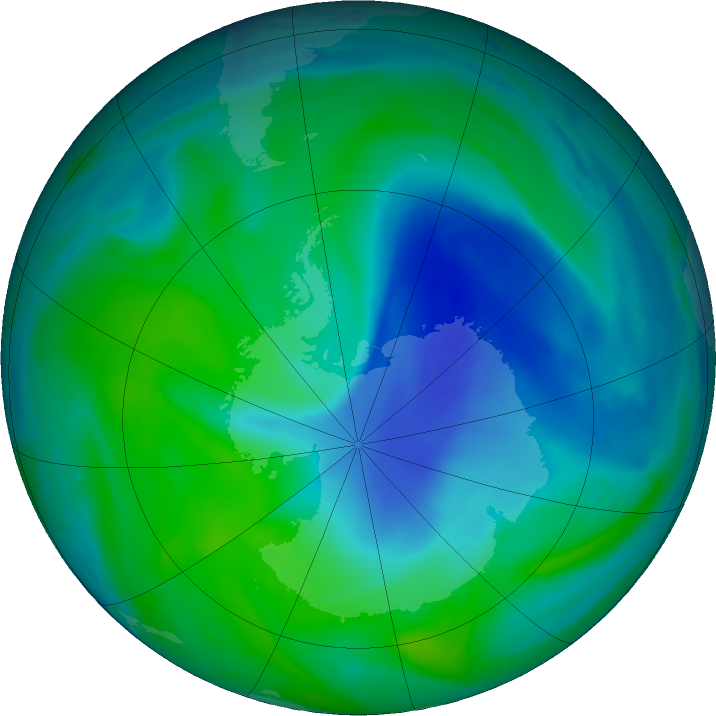 Antarctic ozone map for 11 December 2022